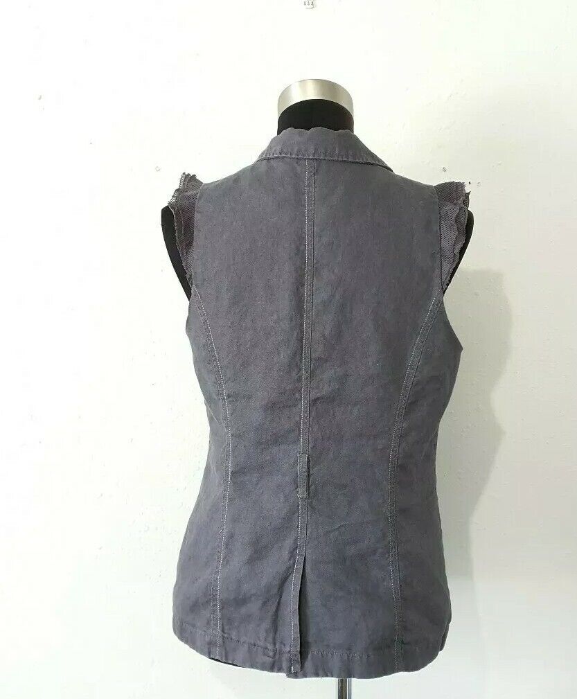 Anna Scott Dawn Waistcoat Vest Gray Linen Size 6 … - image 6