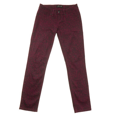 Seven7 Skinny Jeans Womens Petite 2P Black Fuchsia 