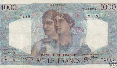 Billets de 1000 francs français
