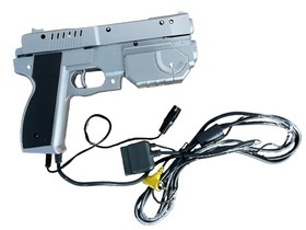 The Real Arcade Lightgun Super Jolt Recoil Gun & Foot Pedal - PS1 & SEGA Saturn
