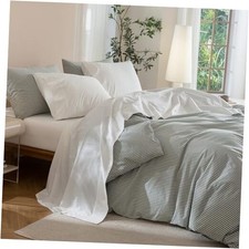 Size Sheet Set, 4-Piece - 100 Washed Cotton, Linen Full Solid Bright White