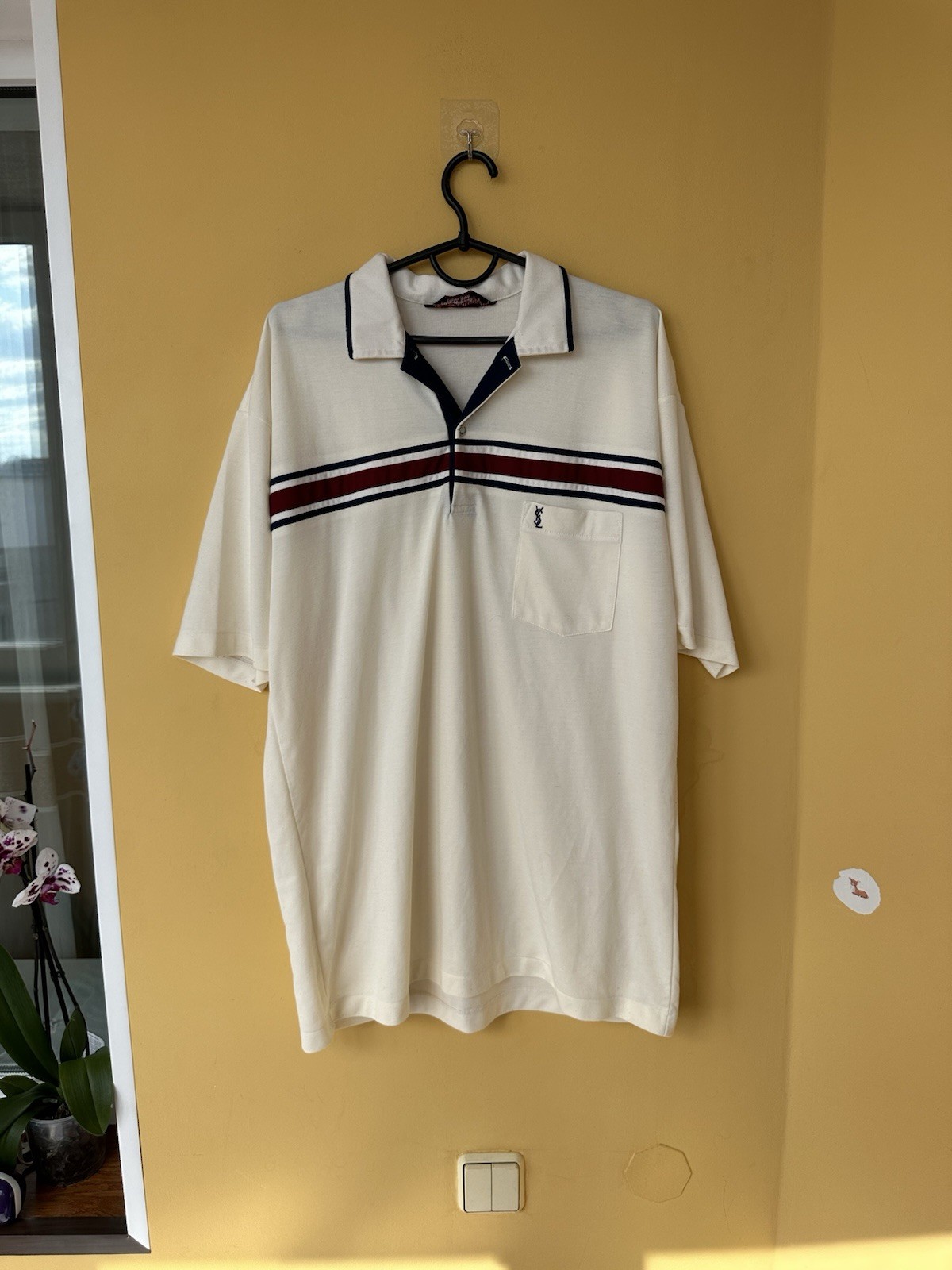 Rara polo Yves Saint Laurent YSL vintage anni 80 taglia XXL colore bianco