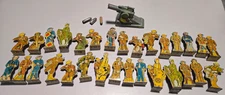 Lot 30 Marx Tin Lithograph Soldiers Cannon & Bullets 1930s Military Figures Toy
