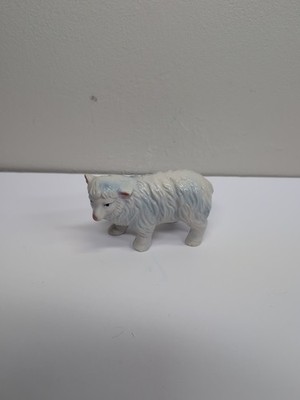 Vintage Homco Ceramic White Sheep Figurine, model #5552 Nativity Scene
