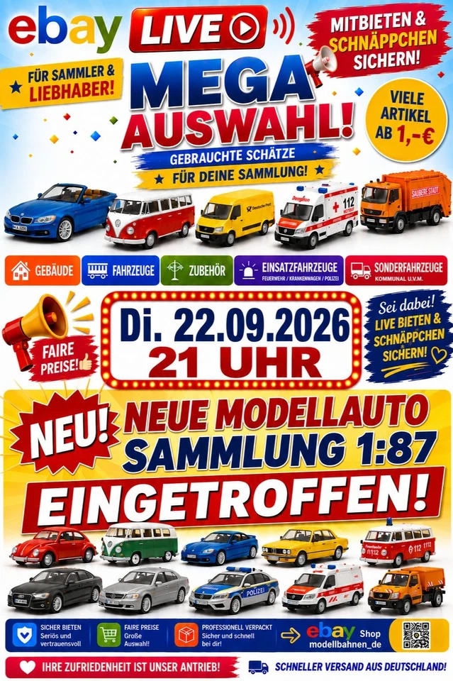 Gebrauchte Modellautos 1:87 + Modellbahn Gebäude in H0 1:87 N 1:160