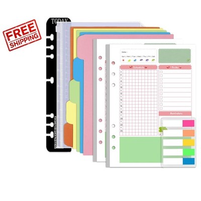 Undated A5 Planner Inserts - 90 Double-Sided Pages for Daily Task Management