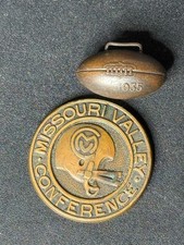 Vintage 1935 Missouri Valley Conference Coin and Ball Gridiron