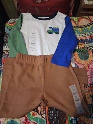 Garanimals Size 3T Joggers Sweatpants and Shirt Set Truck Logo