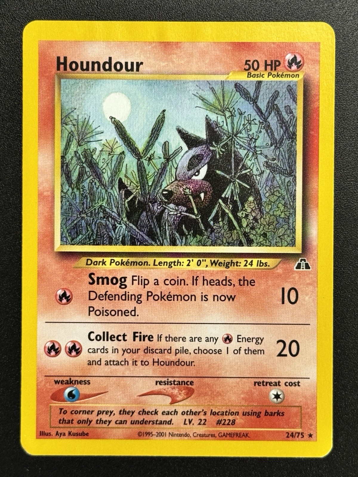 2000 Houndour 24/75 Neo Discovery Unlimited Non Holo Rare Pokémon TCG - HP