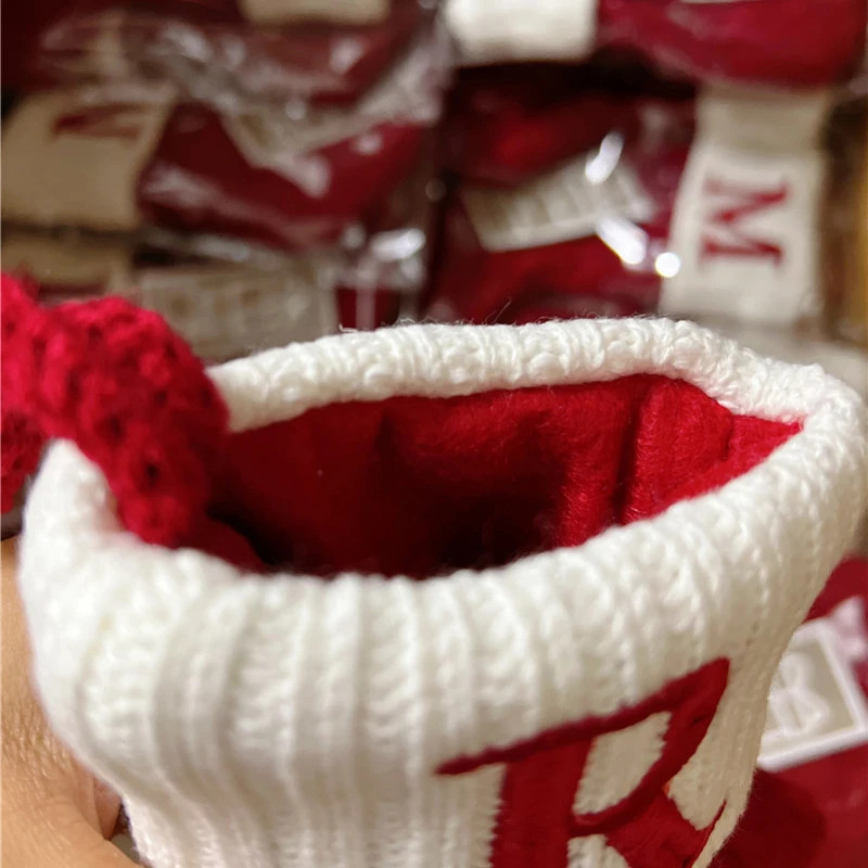Random Photos Initial Knit Christmas Stocking Letter Initial Fireplace Hanging Holiday ...