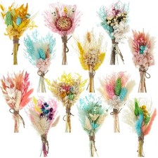 Layhit 12 Pack Boho Dried Flower Bouquet Mini Wedding Handmade Dry Flowers Decor