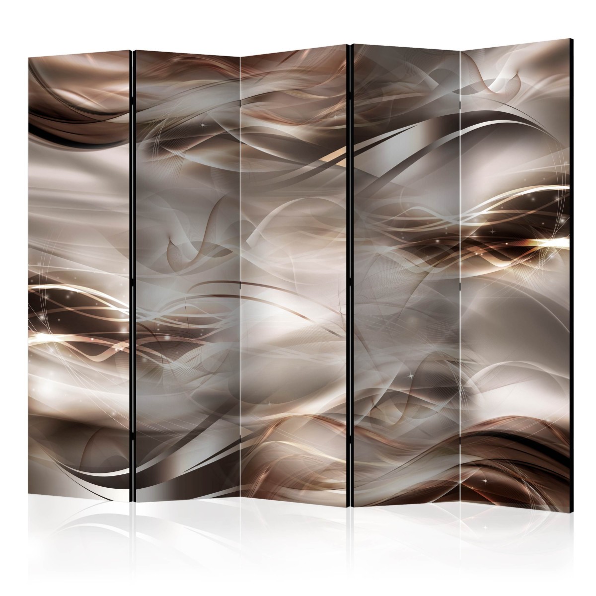 Paravent 5 volets Umber Waves 172x225cm en toile de haute qualité