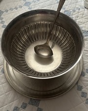 Antique Sheffield Silver Plated punch bowl, tray and ladle