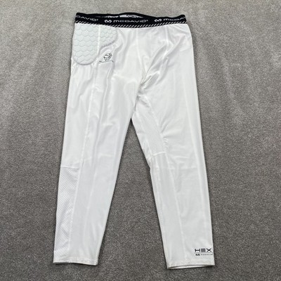 McDavid Hex Basketball Compression 3/4 Tights Hip Tail Pads Men's Size XL White