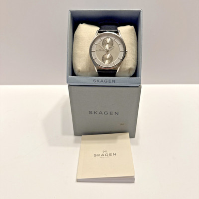 Skagen SKW6065 Leather Quartz Analog Watch Black Boxed - Japan