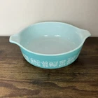 Pyrex 471 Amish Butterprint  Turquoise 1 Pt Baking Casserole Dish Cinderella