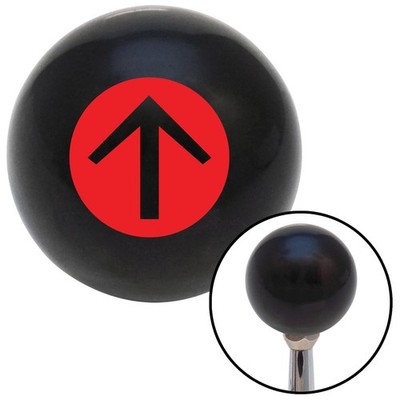 Red Circle Directional Arrow Up Black Shift Knob w/ M16x1.5 Insert Shifter Auto
