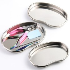 3 Pack Stainless Steel Kidney Tray, Large Medium Small Size Metal Dental Tray...