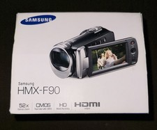Samsung HMX-F90 HD Camcorder White, 52X Optical Zoom, 720p Video, CMOS