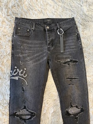 AMIRI Jeans Black Distressed Rhinestone Size 30 | eBay