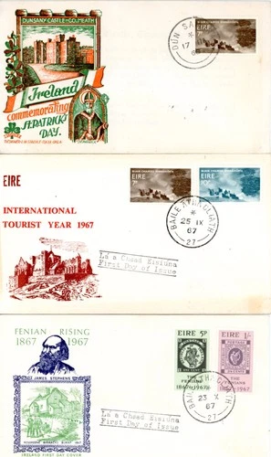 IRELAND--Lot of 9 FDC Scott #236-#248 & #255-#267 Plus #C6