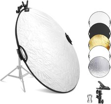 NEEWER 43"/110cm Light Reflector with Clamp  Hand Grips, 5 In 1 Collapsible Mul