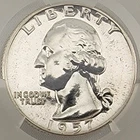 1957 WASHINGTON QUARTER - PR - CAC - MS64 - EXCELLENT DETAIL - BEAUTIFUL COIN