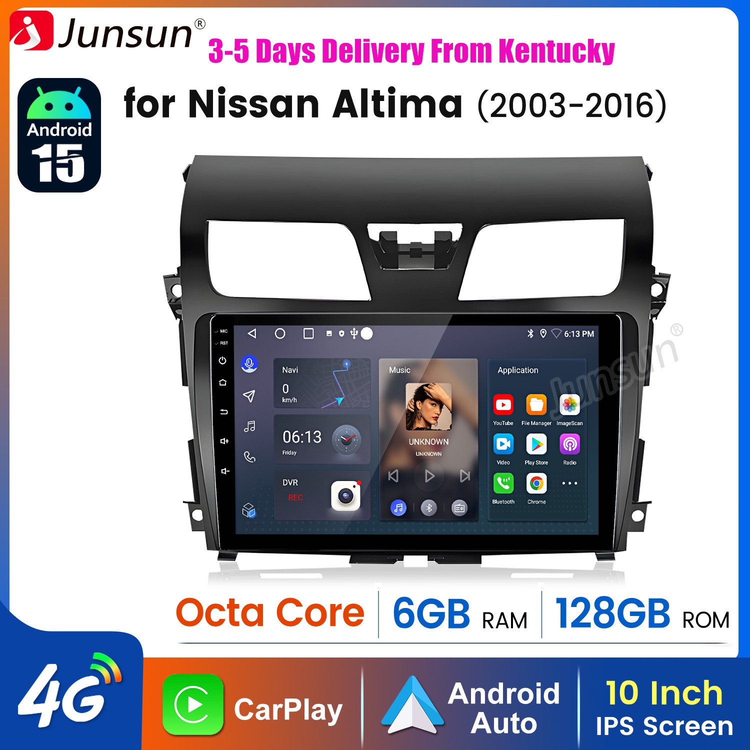 8Core 6+128G Android 15 Carplay For Nissan Altima 2013-2018 