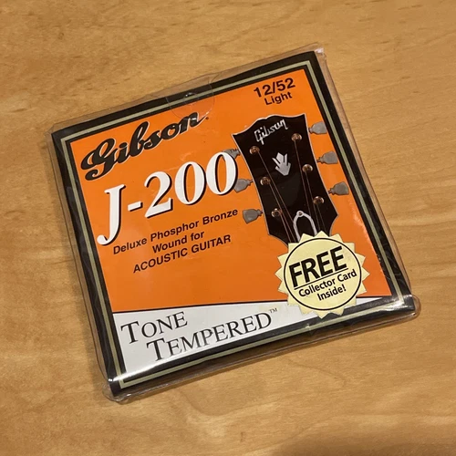 Gibson J-200 Acoustic Guitar Strings - Light 12/52 with Collector Card - NOS