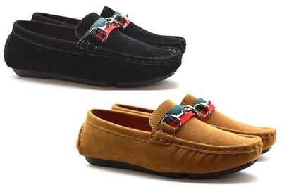 Jungen Kinder Halbschuhe Mokassins Slipper Designer Schnalle Freizeit Elegant Party Schuhe UK