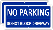  2 Pack Premium Aluminum No Parking Do Not Block Driveway Sign, 12" X 6" Metal