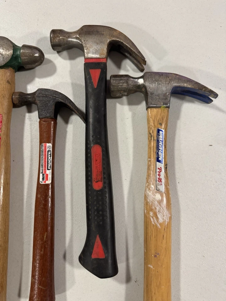 6 Hammer Lot Ball Peen Stanley Sledge Fiber Glass Handle Carpenter Hammer Wood - Image 3 of 4
