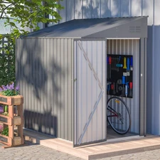 4'x7' Metal Outdoor Storage Shed Heavy Duty Garden Tool Shed w/Lockable Door