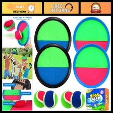 Outdoor Toss and Catch Game Set - 4 Paddles  4 Balls, Fun Beach Toy for Kids