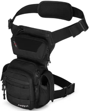 Black 4.5L Tactical Drop Leg Bag - Water Resistant, Hiking, Motorcycle, 1050D