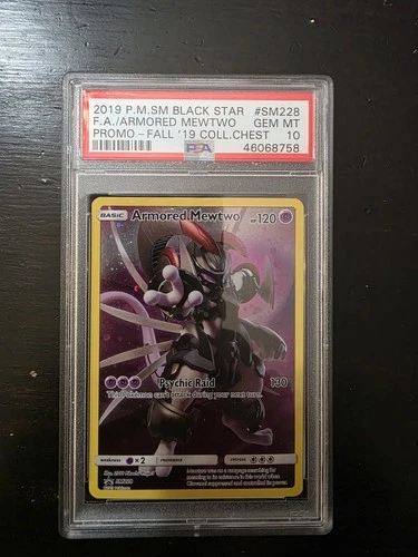 Pokémon Armored Mewtwo SM228 SM Black Star Promo PSA 10 Holo Full Art 2019