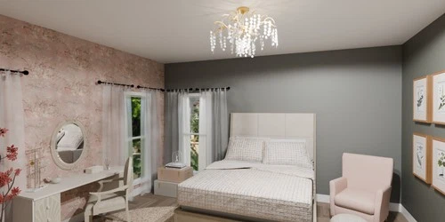 Quoizel MAP1728 Maple 6 Light 29"W Semi-Flush Ceiling Fixture - Black - Picture 7 of 9