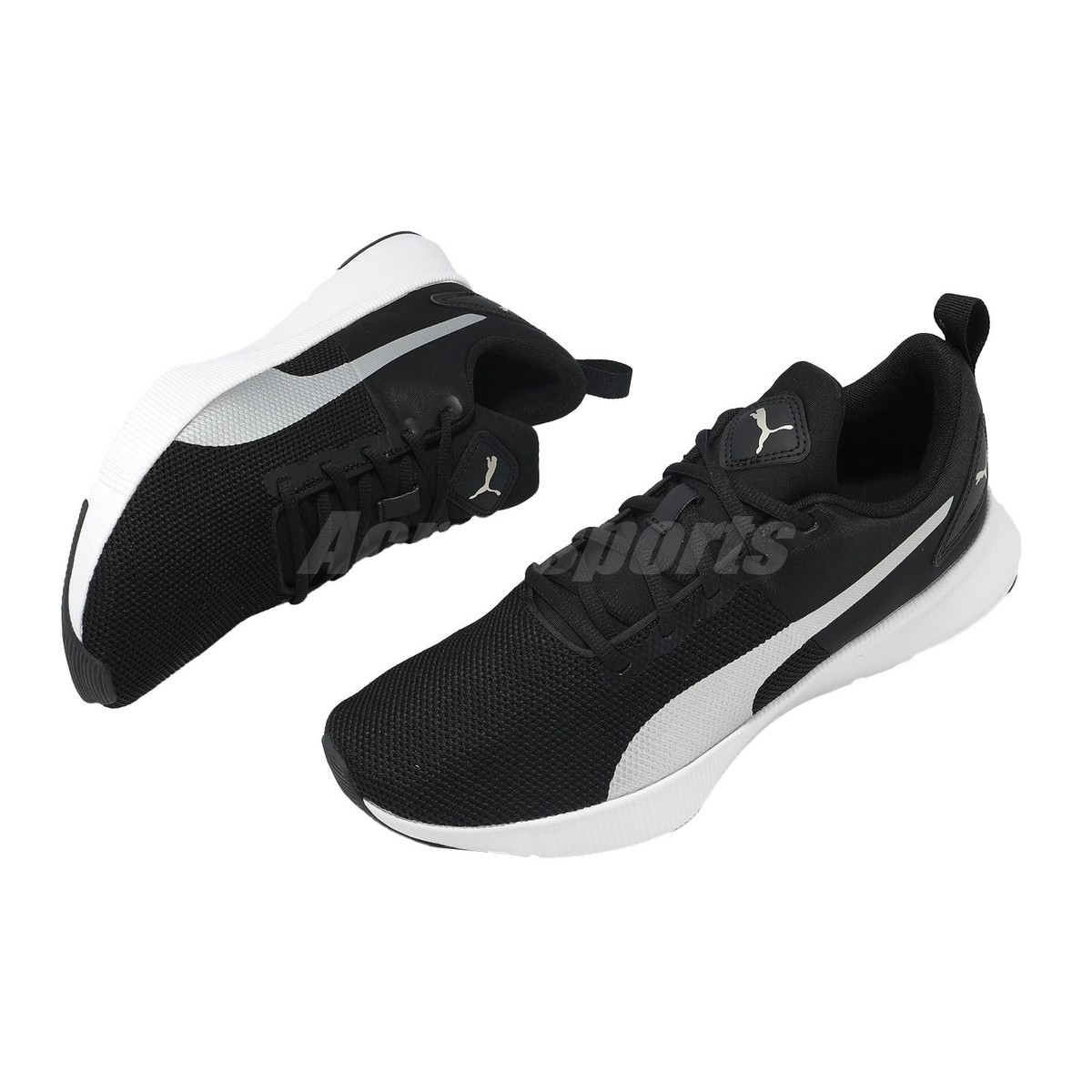 Puma Flyer Runner Black Metallic Silver Men Unisex Road Running