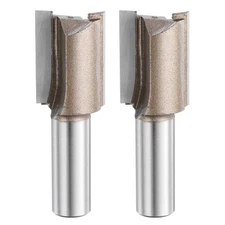2pcs Straight Router Bit 1/2 Shank 55/64" Cutting Dia 2 Flutes 1.18" YG6 Carbide
