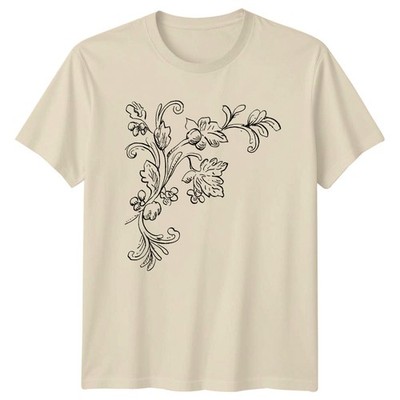 T-Shirt verziert Blumen Gravur Ecke Design viktorianische Kunst Deko Geburtstagsgeschenk