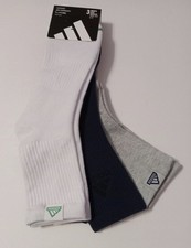 New 3 Pack Adidas Mens Socks Arch Support Cushioned High Quarter Sz 6-12 NWT