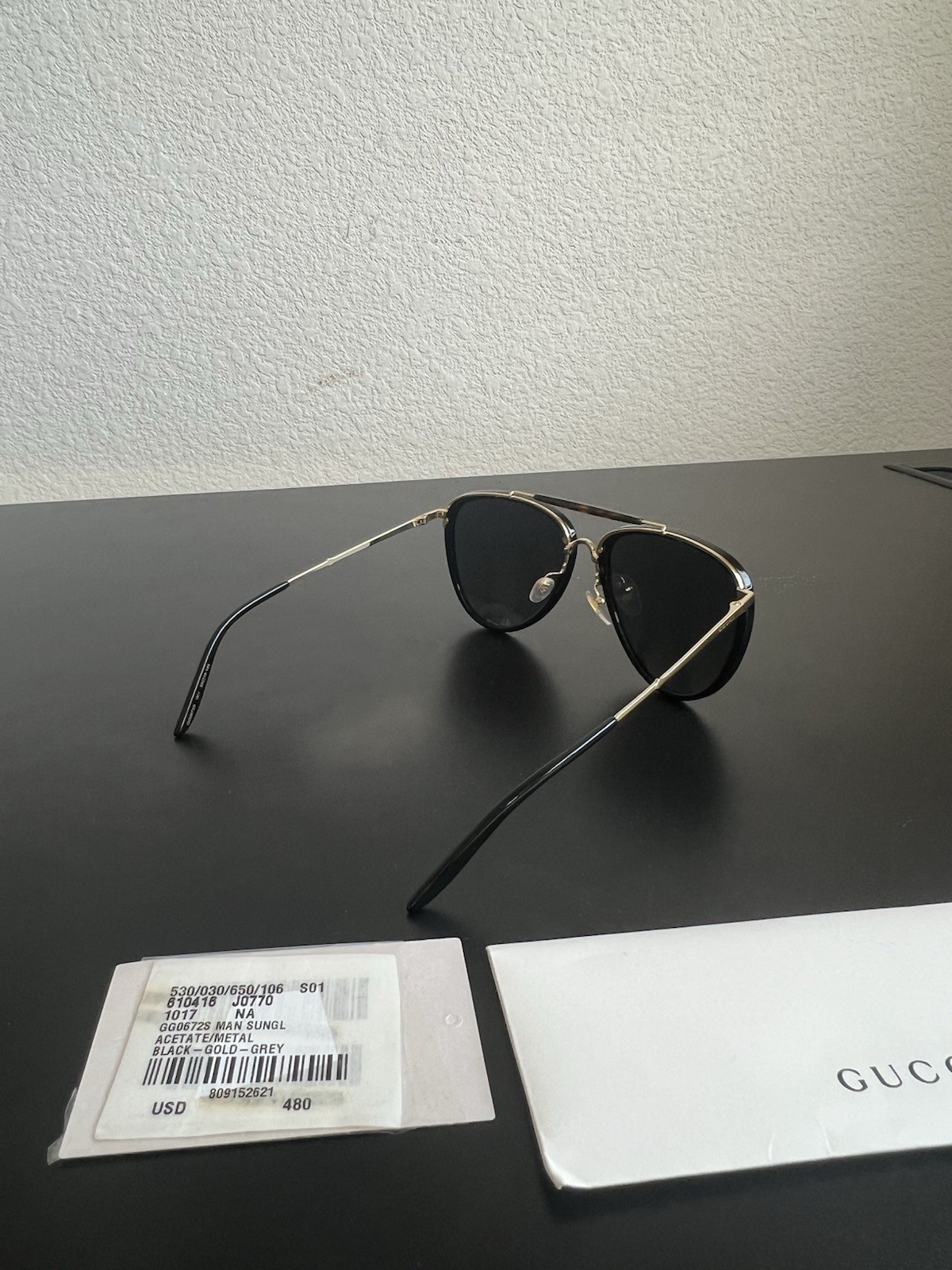 Gucci GG0672S 001 Sunglasses Black 58mm Oversized Square Frame Authentic Italy image 5