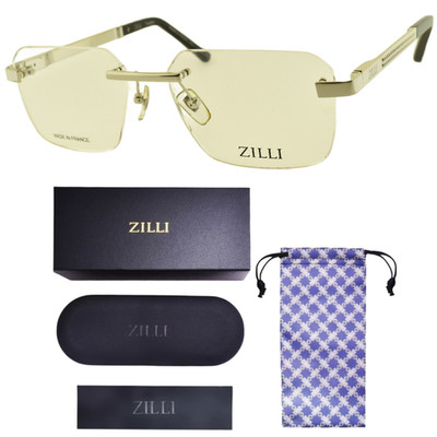 NEW ZILLI ZI 60099 C02 58-17-145 Silver Rectangle Rimless Titanium Optical Frame