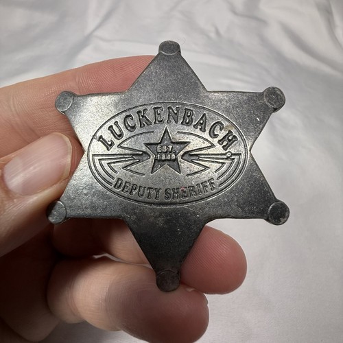 Vintage Luckenbach Deputy Sheriff Badge, Texas SOUVENIR Pin - Only1onEbay!