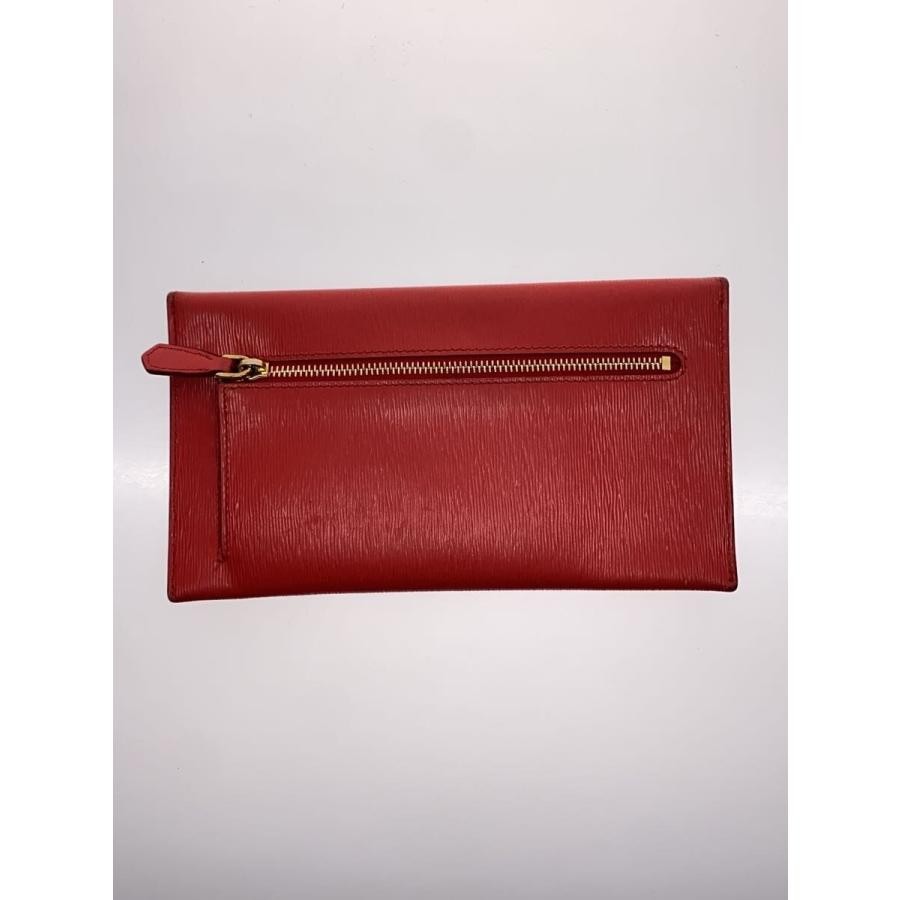 Used PRADA◆Document case/long wallet/leather/red/… - image 2