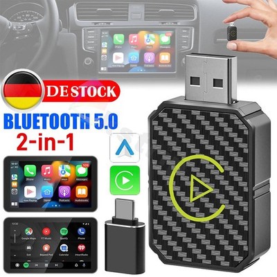 2-in-1 Wireless Carplay Adapter Android Auto Adapter USB Auto Dongle Connect Box