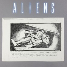 Aliens (1986) - Guión gráfico usado de producción, Ripley POV descubre el escondite de tritón