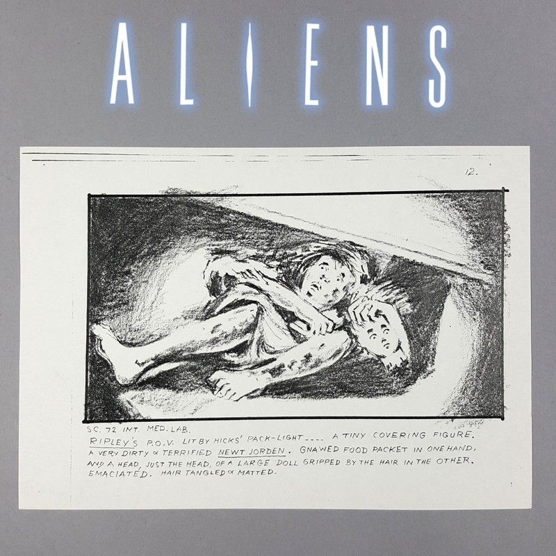 Image 8 of Aliens (1986) - Production Used Storyboard, Ripley POV Discovers Newt Hiding