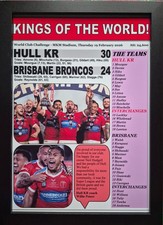 Hull KR 30 Brisbane Broncos 24 - 2026 World Club Challenge - souvenir print