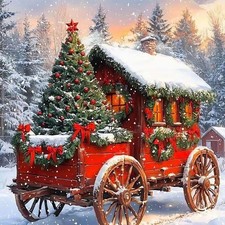 5D Diamond Art Kits for Adults-Christmas Tree Diamond Painting Kits DIY Round Fu
